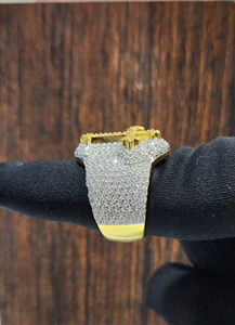 Custom Iced Out Hip Hop Jewelry Fine Charms Round Diamonds 925 <b>Silver</b> Leb Grown Diamond <b>Cross</b> Ring for <b>Men</b> - Product Image 3