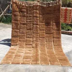 Brown Beni Mrirt Handmade Moroccan Wool Rug Hand Woven Moroccan Rug Handmade Jute Home Decor OEM