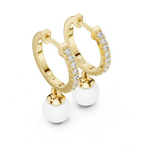 14K White Gold Round Cut Diamond <b>Earrings</b> for Women | Engagement Jewellery Luxury Certified Bridal Wedding Anniversary Gift - Product Image 4