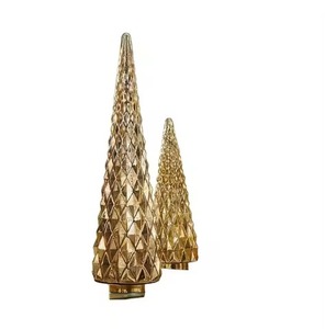 Decoración Navideña, Escultura de Mesa con Forma de Árbol de Navidad para Decoración de Mesa, Nueva Escultura Navideña de Metal y Aluminio - Product Image 3