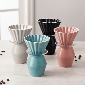 Ensemble de tasse à café et de filtre à café en porcelaine durable de qualité supérieure, multi-usages, 3460991SETL-0.35, pour les amateurs de café - Product Image 1