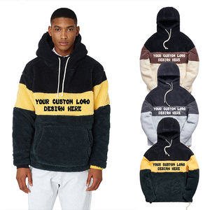 Men's <b>sherpa</b> fleece <b>hoodie</b> down shoulder <b>oversize</b> baggy Adjustable Drawstring Hood for a Classic and Comfortable Fit - Product Image 2