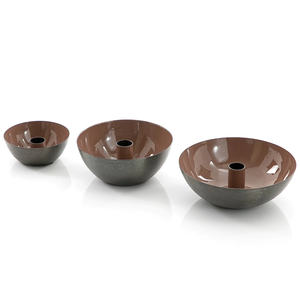 Juego de tres último diseño portavelas cuenco Color marrón aspecto moderno restaurante café decoración vela tarro hecho a mano - Product Image 1