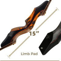 Mesa Takedown Recurve Bow Handle Amovible Hunting Bow Riser Noir Orange Rouge Vert 15 Pouces