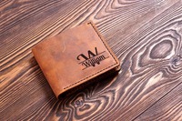 Dompet Pria Kulit Asli Coklat Minimalis Saku Depan Tipis Anti RFID Model Vintage dengan Bukaan Terbuka LBW-0114