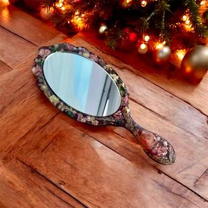 กระจกมือถือเรซิ่นเคลือบเงาเรียบเนียน เหมาะสำหรับการแต่งหน้าในชีวิตประจำวันหรือใช้เพื่อการตกแต่ง เพิ่มความมีสไตล์ - Product Image 1