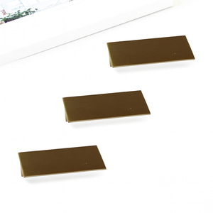 Poignée d'armoire rectangulaire moderne en alliage d'aluminium doré brossé pour cuisine, salle à manger, salle de bain, chambre à coucher - Product Image 3