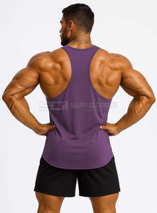 Purple Gym <b>Singlet</b> <b>Men</b> Cotton Spandex Workout Tank Top Sleeveless High Stretch Breathable Fitness Vest - Product Image 4