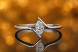 Bague élégante pour femme en argent sterling 925 avec micro-pavé, grappe de zircons cubiques taille marquise, bijou de mode quotidien, bande ondulée minimaliste - Product Image 6