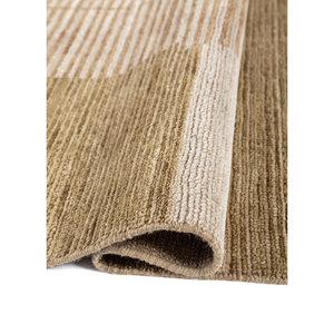 Tapis en laine noué à la main Blythe beige et marron, motif géométrique, tapis de salon pour entrée et couloir, design puzzle pour adolescents - AKWJ-1018 - Product Image 2