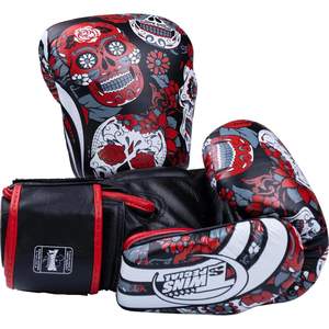 10oz 12oz 14oz 16oz Custom Twins Red Skull Tattoo Guantes de boxeo para Artes Marciales Fitness Guantes de boxeo para hombres - Product Image 4