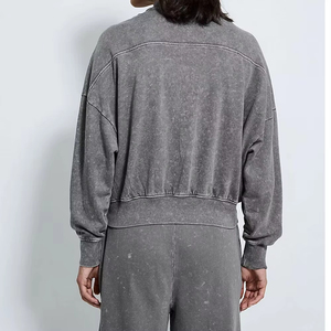 ชุดเซ็ตเสื้อฮู้ดดี้และกางเกงจ็อกเกอร์ผ้าคอตตอนหนานุ่มฟอกสีสไตล์วินเทจสำหรับผู้หญิง สตรีทแวร์พรีเมียม รับผลิตตามสั่ง ขายส่ง - Product Image 6