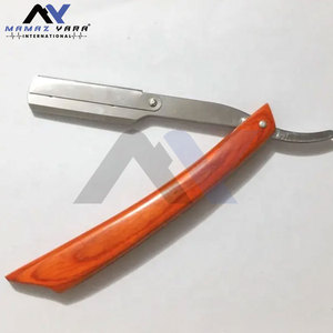 Navaja de afeitar de acero con logotipo o bolsa personalizada, navaja de afeitar plegable con mango de madera, navaja de afeitar recta, maquinilla de afeitar de peluquero - Product Image 4