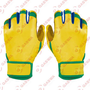 Premium Quality Cowhide Leather Yellow Professional Baseball Batting Gloves Custom Design Durable Lightweight Low MOQ - Product Image 6