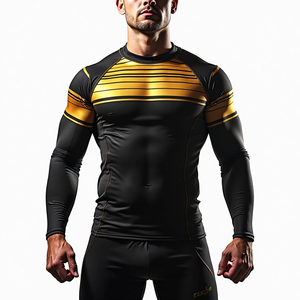 Compression Fit Rash Guard Manches complètes et courtes pour MMA et conception sublimée personnalisée jiu jitsu kimono kimono de jiu jitsu - Product Image 6