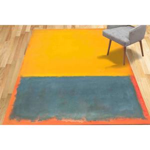 Tapis imprimé en 3D inspiré de Mark Rothko, décoration moderne antidérapante, avec tapis à poils doux - Product Image 1