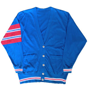 Blue Cardigan for <b>Men</b> Button up Long Sleeve Knitwear with Striped Sleeves Casual Vintage Style <b>Sweater</b> knit cardigan - Product Image 1