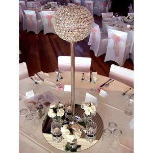 Fantaisie Décoratif Métal Cristal Gobelet Bougeoir Table Pièce Maîtresse Couleur Argent pour La Décoration De Noces - Product Image 5