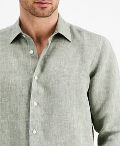 Chemise décontractée à manches longues pour homme, été 2025, tricotée, respirante, pour la course à pied, le golf, col boutonné, coton uni - Product Image 3