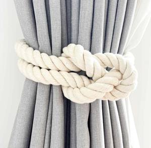 Cotton Reef Knot <b>Curtain</b> Tie Back, Coastal <b>Curtain</b> Tie Back, <b>Bohemian</b> <b>Curtain</b> Tie Back, Boho Chic Tie Back, Cotton Tie Back - Product Image 1