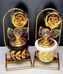 Latest Fancy Collection Ceramic And Metal Framing With Rose Design <b>Incense</b> Burner <b>Oud</b> Charcoal <b>Incense</b> Burner Mabkhara - Product Image 3