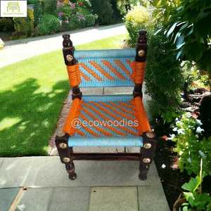 Taburete Peeda de madera de calidad superior, taburete otomano de madera Natural, taburetes para reposapiés, consola con incrustaciones de hueso - Product Image 4