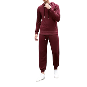 Survêtement à capuche pour homme Wine Red Athletic Casual Sweat à capuche et course à pied Jogging Fashionable and Casual Spring and Autumn - Product Image 3