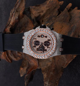 41มม. VVS Moissanite เพชรน้ำแข็งทำด้วยมือนาฬิกาข้อมืออัตโนมัติกลไกการตั้งค่าไมโครนาฬิกาที่ปรับแต่งได้ - Product Image 2