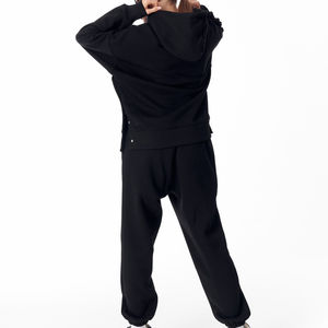 Ensemble de survêtement survêtements zippés femmes 2 pièces décontracté dames survêtements bas Jogging costumes/100% coton survêtement - Product Image 6