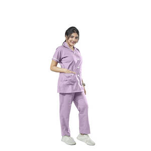 Ensemble d'uniformes d'infirmière de qualité supérieure confortable et respirant à manches courtes gommages en tissu personnalisés pour femmes et hommes - Product Image 4