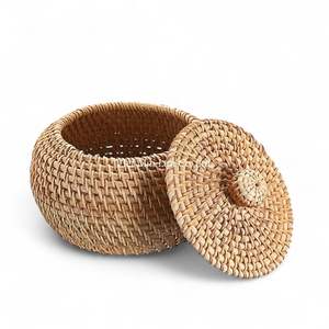 กล่องเก็บของหวายคลาสสิก ทำด้วยมือ สำหรับจัดระเบียบของใช้ในบ้านและอุปกรณ์เสริม - Product Image 3