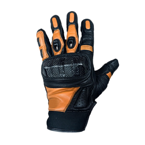 Guantes de montar en moto marrón/negro para hombre con armadura de nudillos de carbono, ropa protectora para carreras de autos de motocicleta para Unisex - Product Image 2