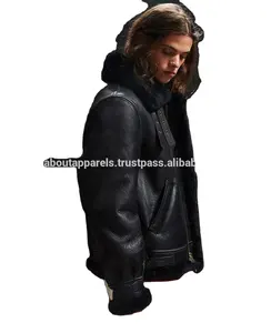 नई आगमन सर्दियों के कपड़े बाल काटना भेड़ फर ओवरकोट चर्मपत्र चमड़े की जैकेट