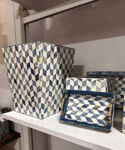 Ensemble de salle de bains moderne avec incrustation d'os Accessoires décoratifs en résine écologique Finition polonaise faite à la main Prix d'usine - Product Image 1