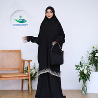 Tenue de prière musulmane de style modeste d'origine indonésienne avec décoration de broderie d'élément de mode simple Prix de gros musulman