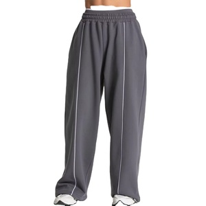 Nouvelle Arrivée Pantalon Femme Longueur Intégrale Sport Course Décontracté Taille Haute Poche Sweat 100% Coton Coupe Ample Taille Élastique - Product Image 1