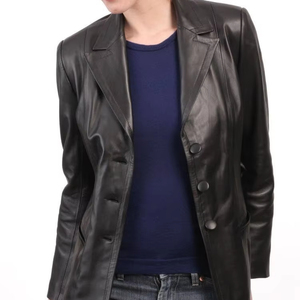 Chaqueta de cuero para mujer, abrigo y chaqueta para mujer, prendas de vestir exteriores de moda, ropa informal de piel de oveja suave, ropa de invierno con estilo - Product Image 1