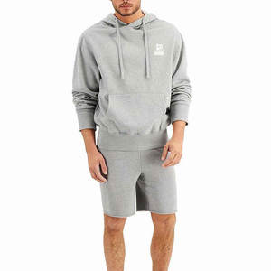 Conjunto de Sudadera con Capucha y Pantalones Cortos para Hombre, Transpirable, Informal, para Otoño, Color Sólido, 100% Algodón, Hecho en Pakistán, Venta al Por Mayor - Product Image 1