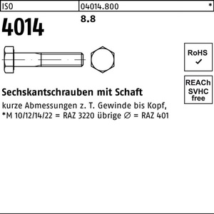 Perno Hexagonal ISO 4014 M33 X 230 Grado 8.8 1 Pieza - Product Image 1
