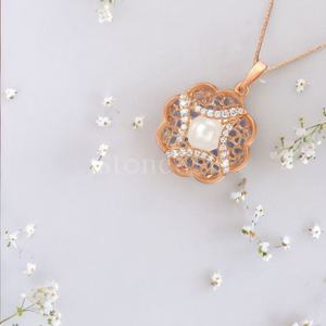 Luxe 925 argent fleur perle diamant pendentif bijoux fins pendentifs et breloques élégant féminin symbole de grâce cadeau pour les filles - Product Image 4