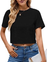 Chemisier décontracté d'été pour femme, motif écossais sexy, 100 % coton, col rond, manches courtes, respirant et écologique