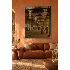 Impression sur toile de la prière Fida Grme dans la mosquée du Caire - Product Image 1