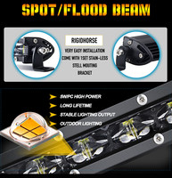 Barre lumineuse LED à lentille 6D de 14 pouces, faisceau spot, barre lumineuse de travail pour calandre de voiture, phare antibrouillard pour tout-terrain 4x4 4WD ATV, accessoires de remorque