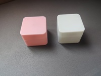Pot carré portable en plastique PP mat pour crème pour les yeux cosmétique, couleur pastel bleu rose Tosca, 10 g