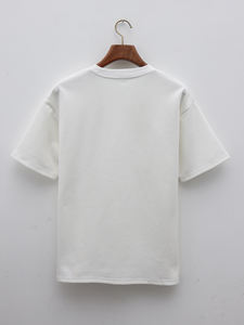 OEM 300g Heavyweight Bulk Drop Shoulder Tshirt Custom logo Printing <strong>Plain</strong> T-Shirt Short Sleeve Blank Plus Size T Shirt for Men - Product Image 6