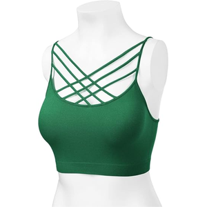 Vente chaude couleur unique soutien suspendu cou profond U dos nu soutien-gorge de sport pour les femmes - Product Image 4