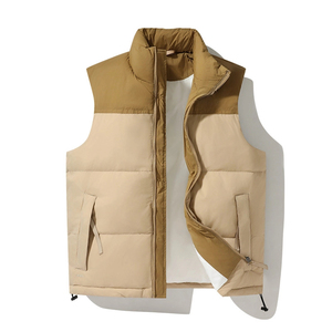 Chaqueta acolchada informal de invierno para hombre de calidad Chaleco con capucha de media manga Ropa exterior de lona - Product Image 5