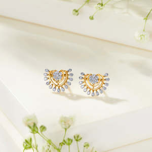 Pendientes de Aro con Corazón de Oro de 14k y 18k para Mujer, Oro Rosa o Blanco, Regalo de Compromiso Moderno - Product Image 1