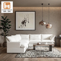 Canapés modulaires d'angle modernes orange pour hôtel en stock à l'entrepôt américain, durables avec rembourrage en éponge