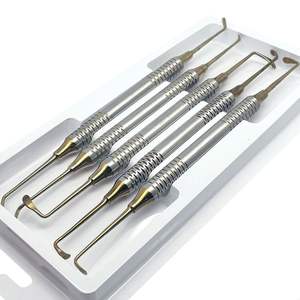 Ensemble d'instruments chirurgicaux manuels pour implants dentaires à double extrémité en acier inoxydable de haute qualité certifié CE, 5 pièces - Product Image 3